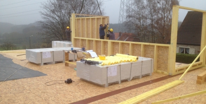 Moderne nieuwbouw houtskelet te Dilbeek